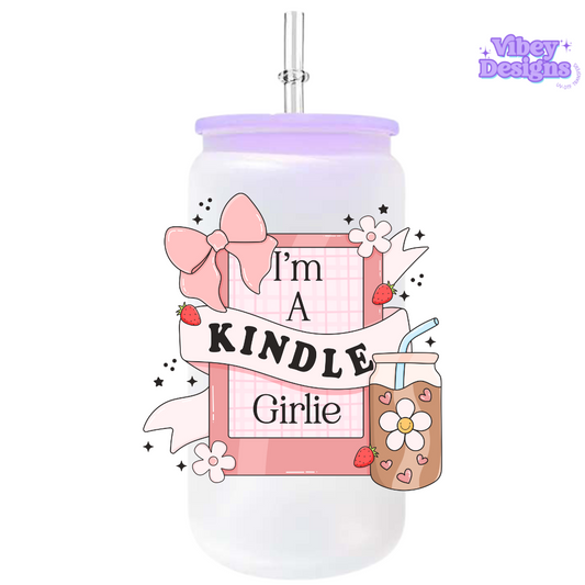 RTS UV-DTF Transfer for Bottle, Glass, Mug, Diary - Kindle Girlie