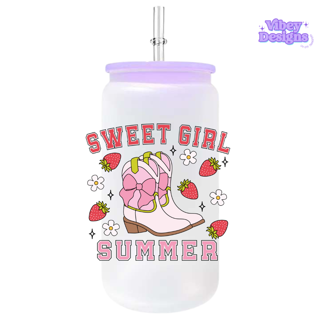 RTS UV-DTF Transfer for Bottle, Glass, Mug, Diary - Sweet girl summer