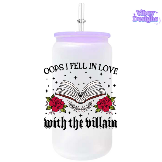 RTS UV-DTF Transfer for Bottle, Glass, Mug, Diary - Fell in love with the villain