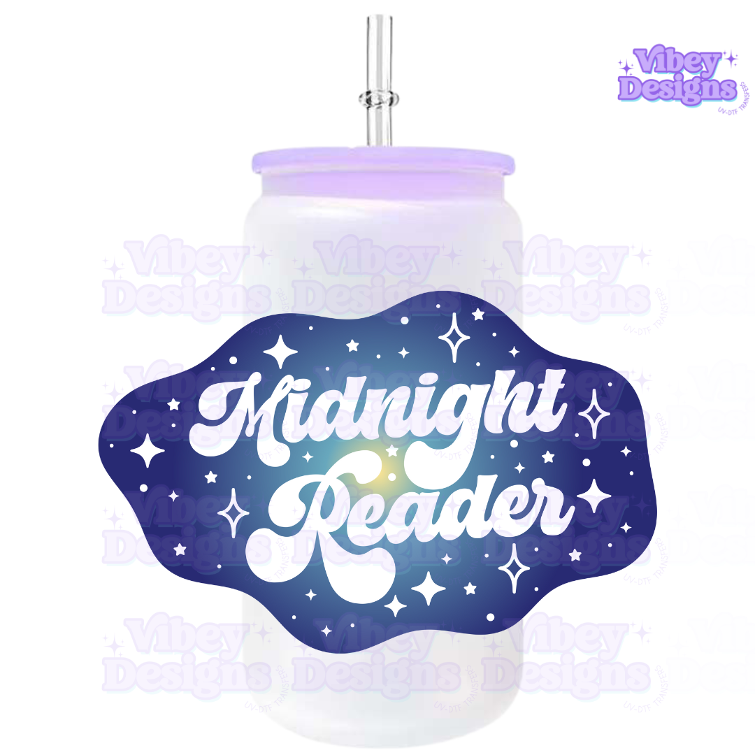 RTS UV-DTF Transfer for Bottle, Glass, Mug, Diary - Midnight Reader (white)