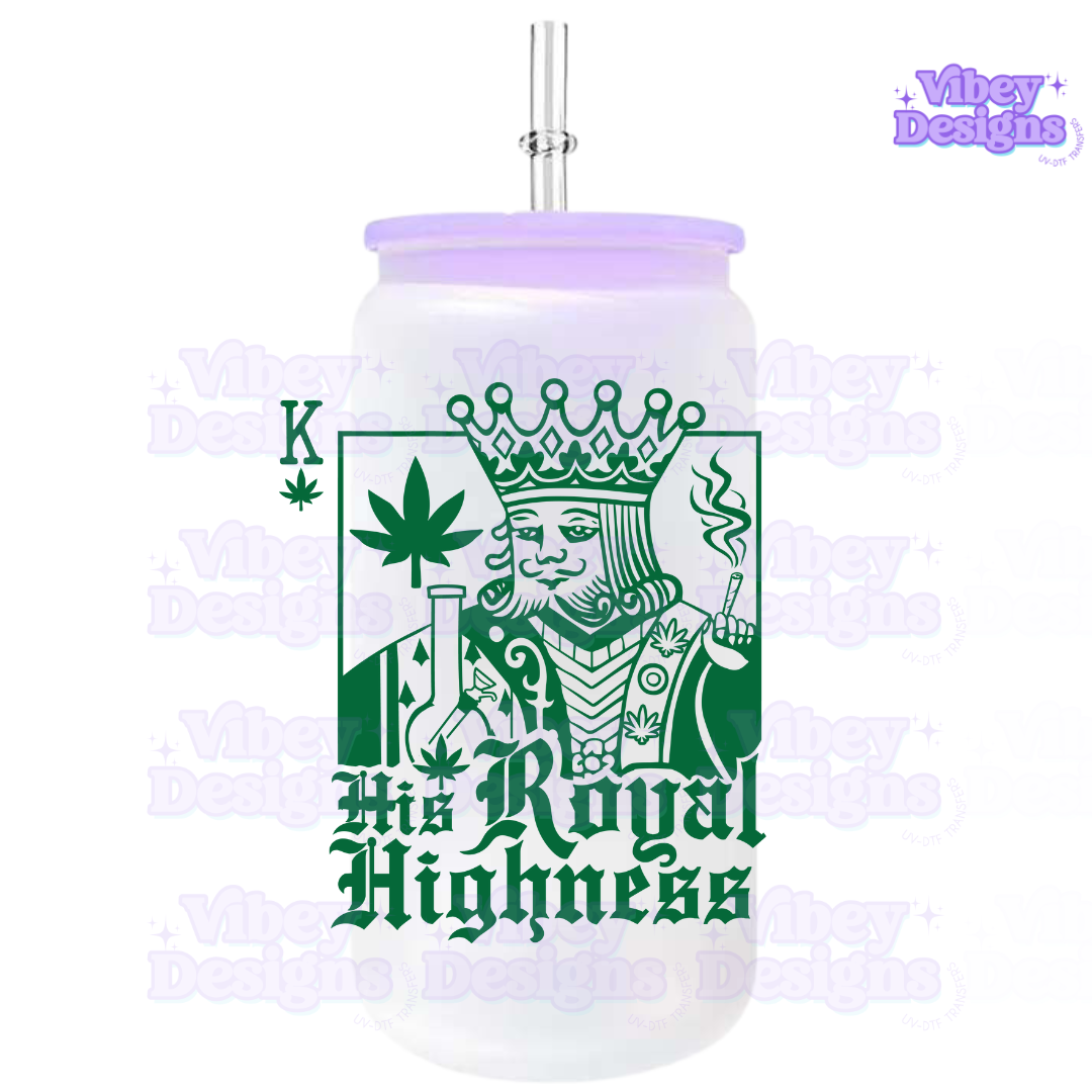 RTS UV-DTF Transfer for Bottle, Glass, Mug, Diary - His Royal Highness