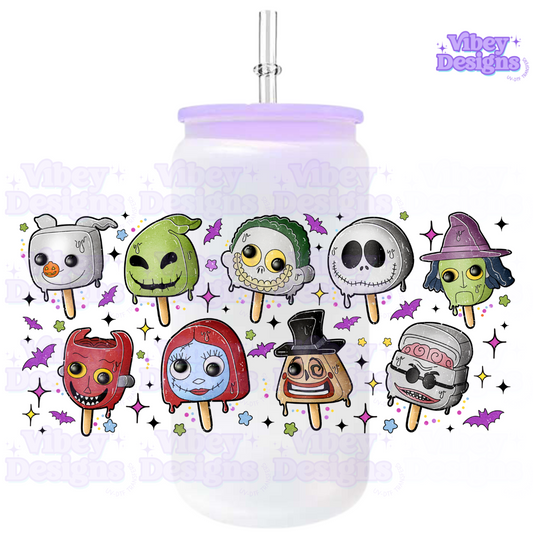 Uv Dtf Wrap For 16oz Libbey Glass - Spooky Pops