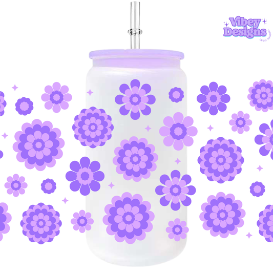 Uv Dtf Wrap For 16oz Libbey Glass - Marigold Purple
