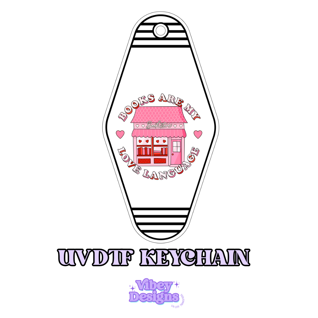 RTS Motel Keychain | Shot glass Decal - Books Are My Love Language