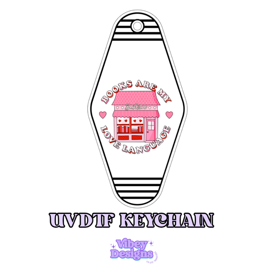 RTS Motel Keychain | Shot glass Decal - Books Are My Love Language