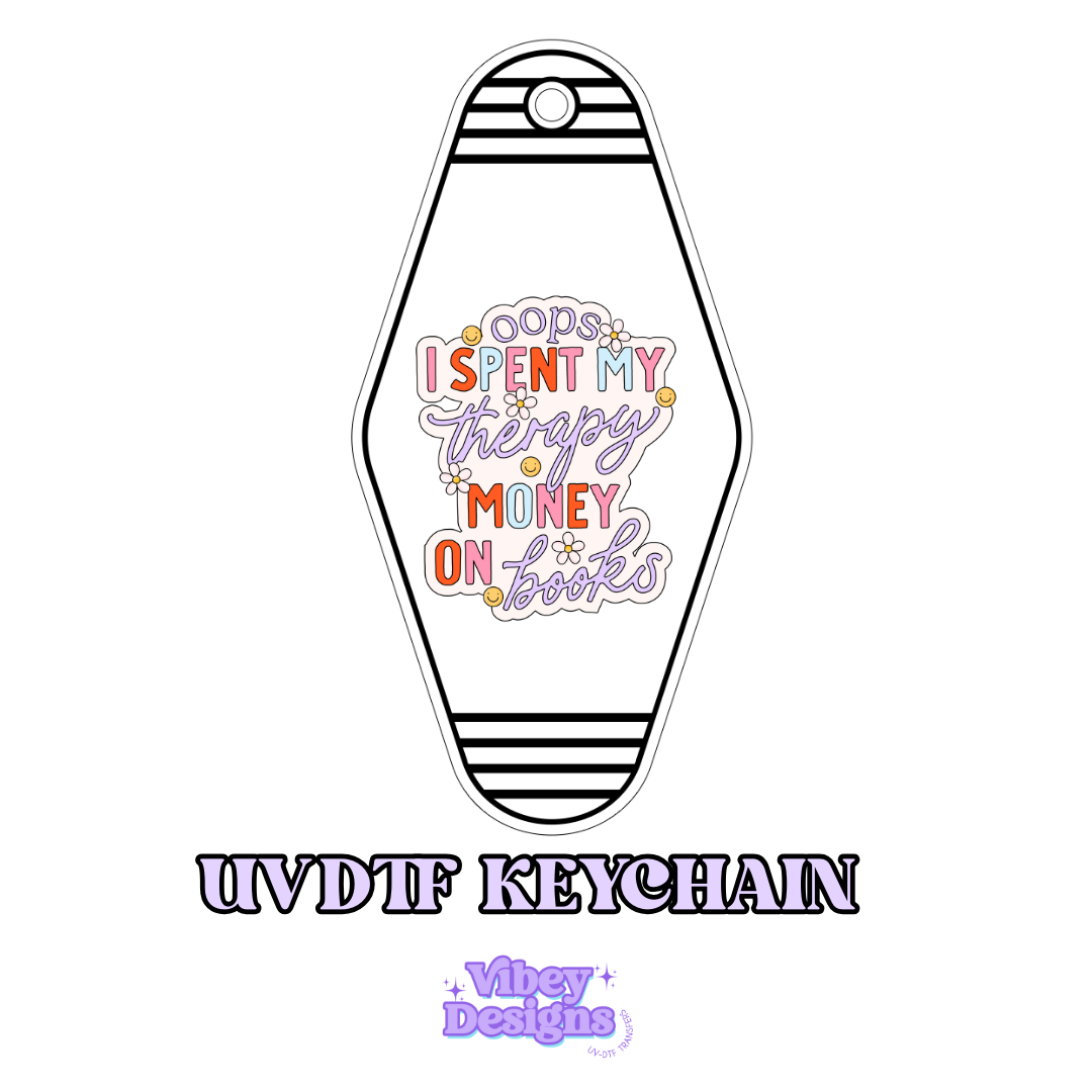 RTS Motel Keychain | Shot glass Decal - I Spent My Therapy Money On Books