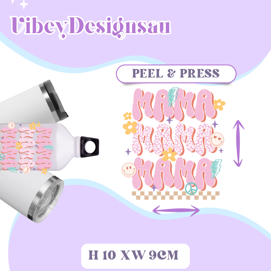 Uv Dtf Transfer for Bottle, Glass, Mug, Diary - Pink Mama Flowers