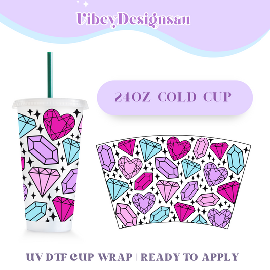 24oz Cold Cup Uv Dtf Wrap - Girlie Jewels