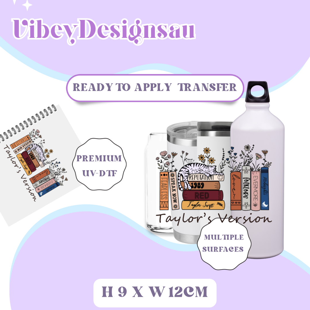 Uv Dtf Transfer for Bottle, Glass, Mug, Diary - Taylor’s Version Books