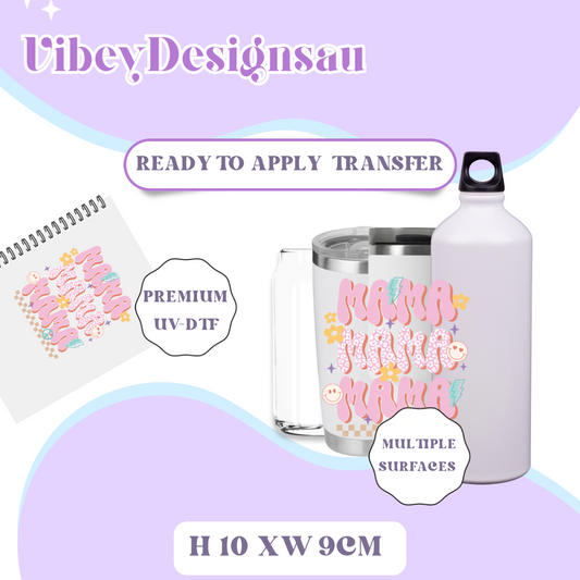 Uv Dtf Transfer for Bottle, Glass, Mug, Diary - Pink Mama Flowers