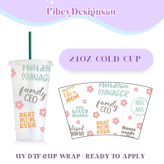 24oz Cold Cup Uv Dtf Wrap - Family CEO