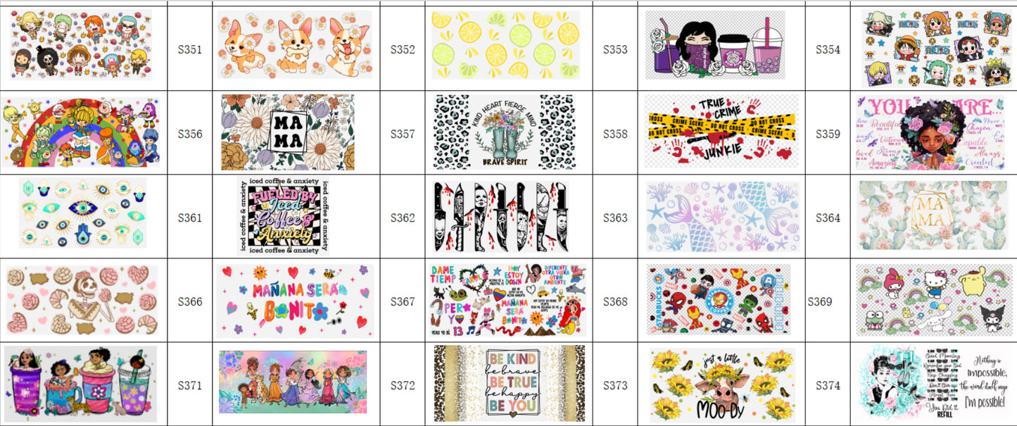 Designs 351-375