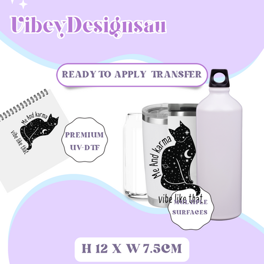 Uv Dtf Transfer for Bottle, Glass, Mug, Diary - Taylor Swift Me and Karma