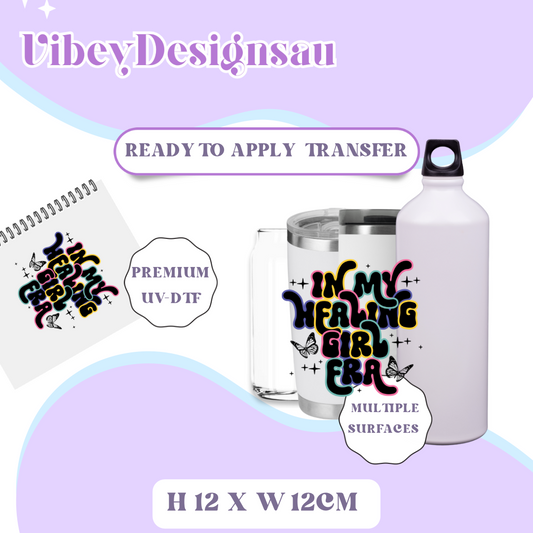 Uv Dtf Transfer for Bottle, Glass, Mug, Diary - In My Healing Girl Era