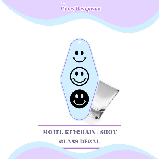 RTS Motel Keychain | Shotglass Decal - Smiley trio