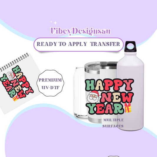 RTS UV-DTF Transfer for Bottle, Glass, Mug, Diary - Happy New Year