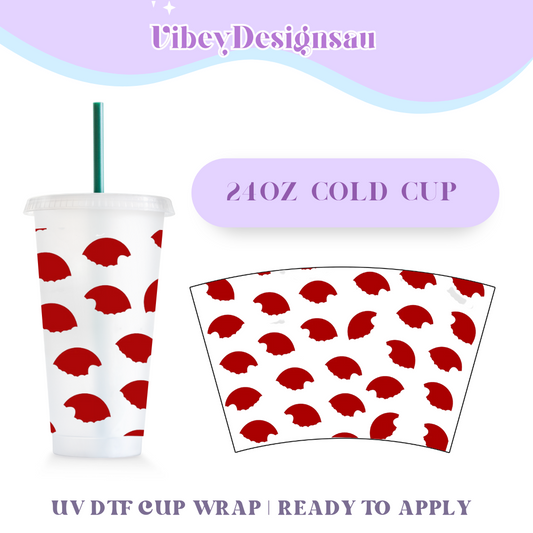 RTS 24oz Cold Cup Uv Dtf Wrap - Santa Hats