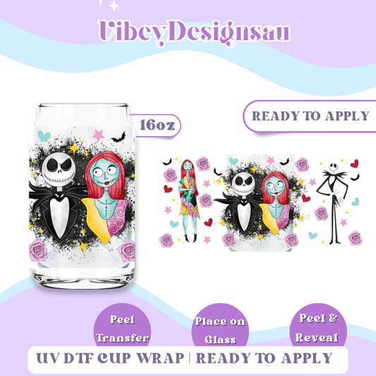 Uv Dtf Wrap For 16oz Libbey Glass - Nightmare Vibe