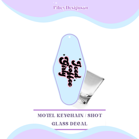 RTS Motel Keychain | Shotglass Decal - Iced coffee girly