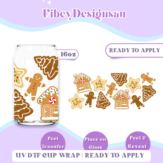 RTS 16OZ Cup Wrap - Gingerbread Land