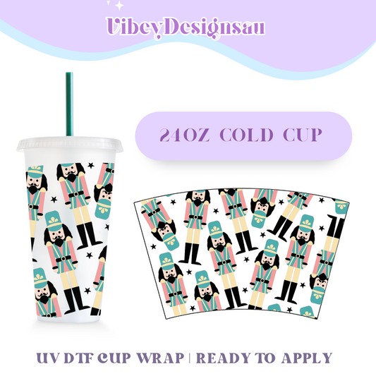 RTS 24oz Cold Cup Uv Dtf Wrap - Nut Cracker