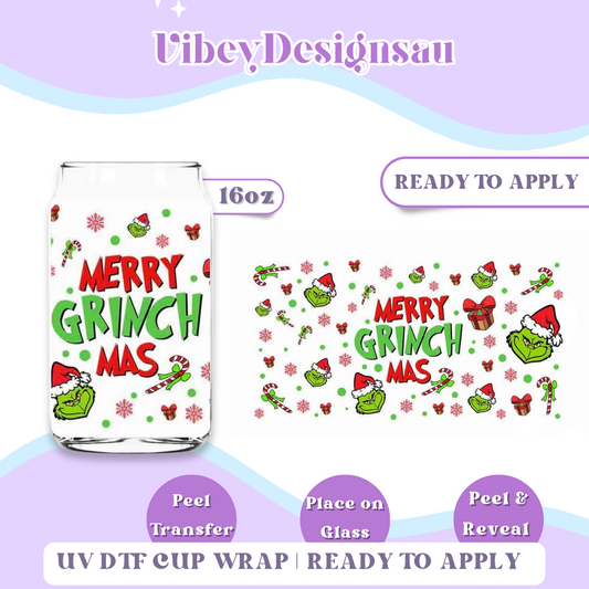 RTS 16OZ Cup Wrap - Merry Christmas Green