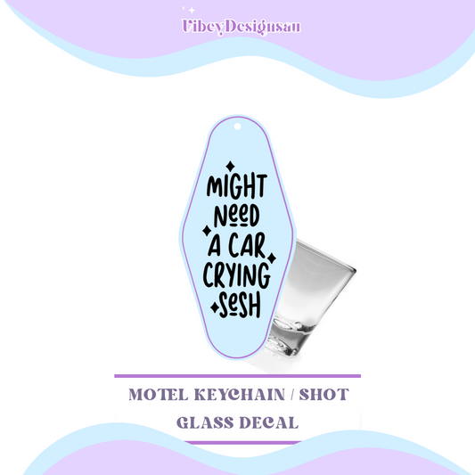 RTS Motel Keychain | Shotglass Decal - Might need a car crying sesh