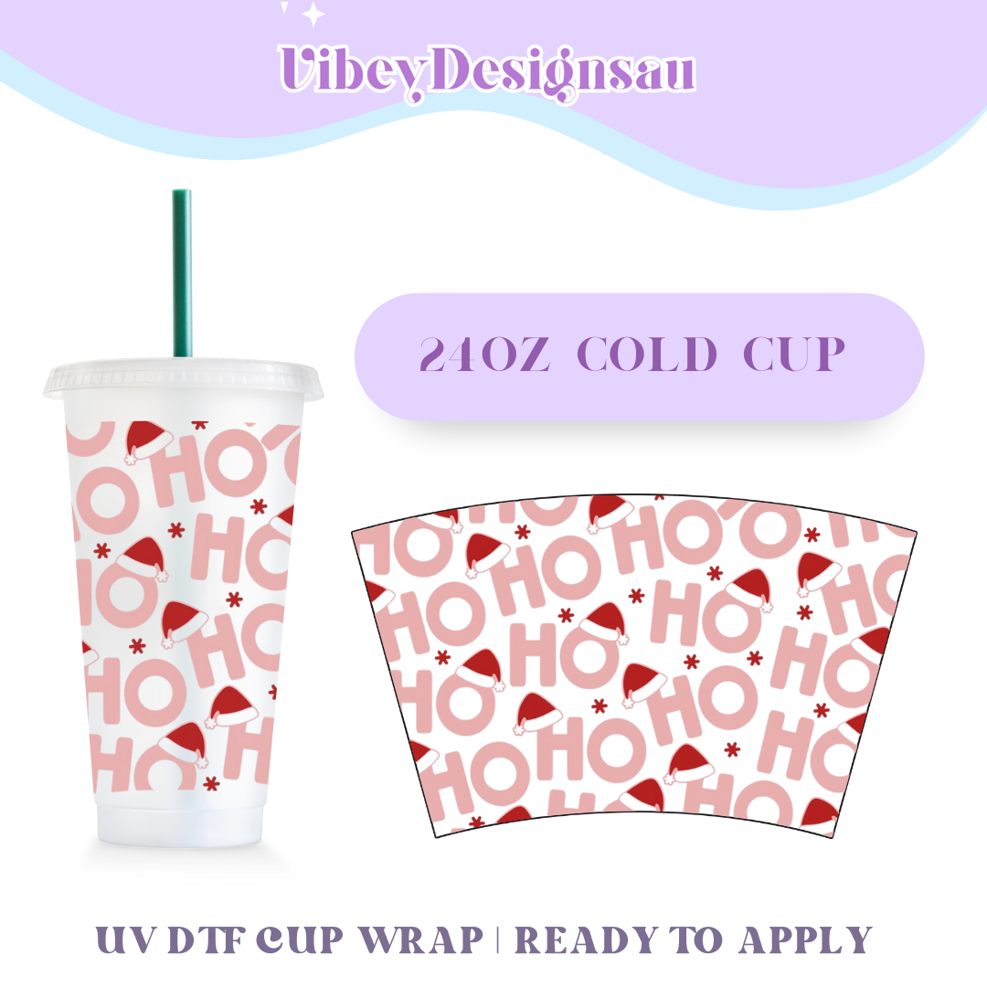 RTS 24oz Cold Cup Uv Dtf Wrap - Hohoho