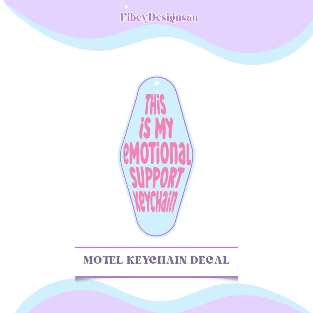 RTS Motel Keychain | Shotglass Decal - This is my emotional support keychain