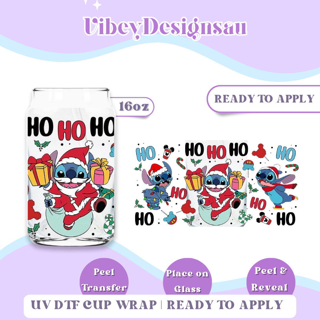 RTS 16OZ Cup Wrap - Ho Ho Ho Blue