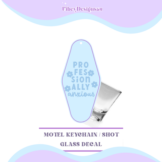 RTS Motel Keychain | Shotglass Decal - Professionally anxious