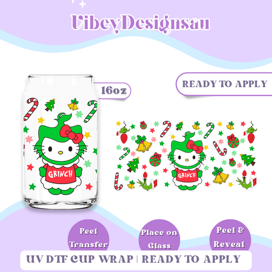 RTS 16OZ Cup Wrap - Kitty Grinch