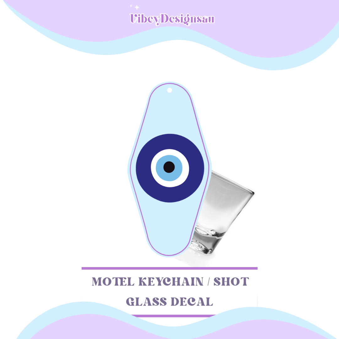 RTS Motel Keychain | Shotglass Decal - Third eye blue (large)