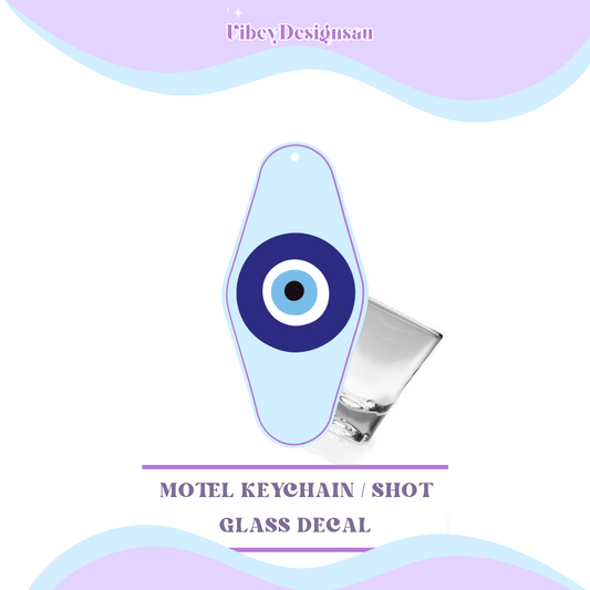 RTS Motel Keychain | Shotglass Decal - Third eye blue (large)