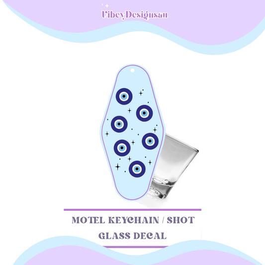 RTS Motel Keychain | Shotglass Decal - Third eye blue multiple